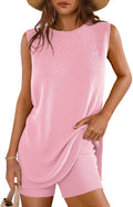 Glamaker Women's 2 Piece Short Sets Summer Lounge Knit Set - Beach