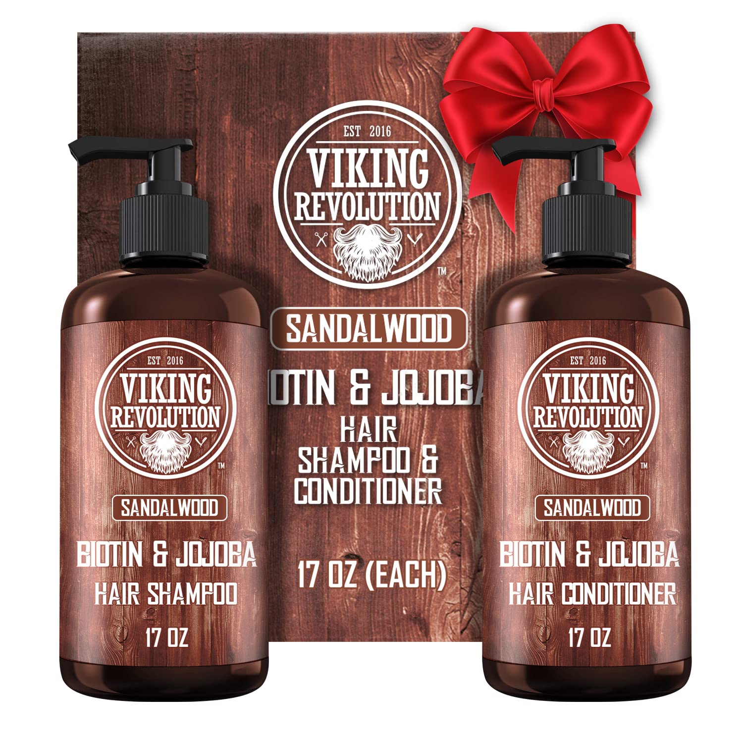 Viking Revolution Sandalwood Shampoo & Conditioner - Revitalizing Men's Hair Care