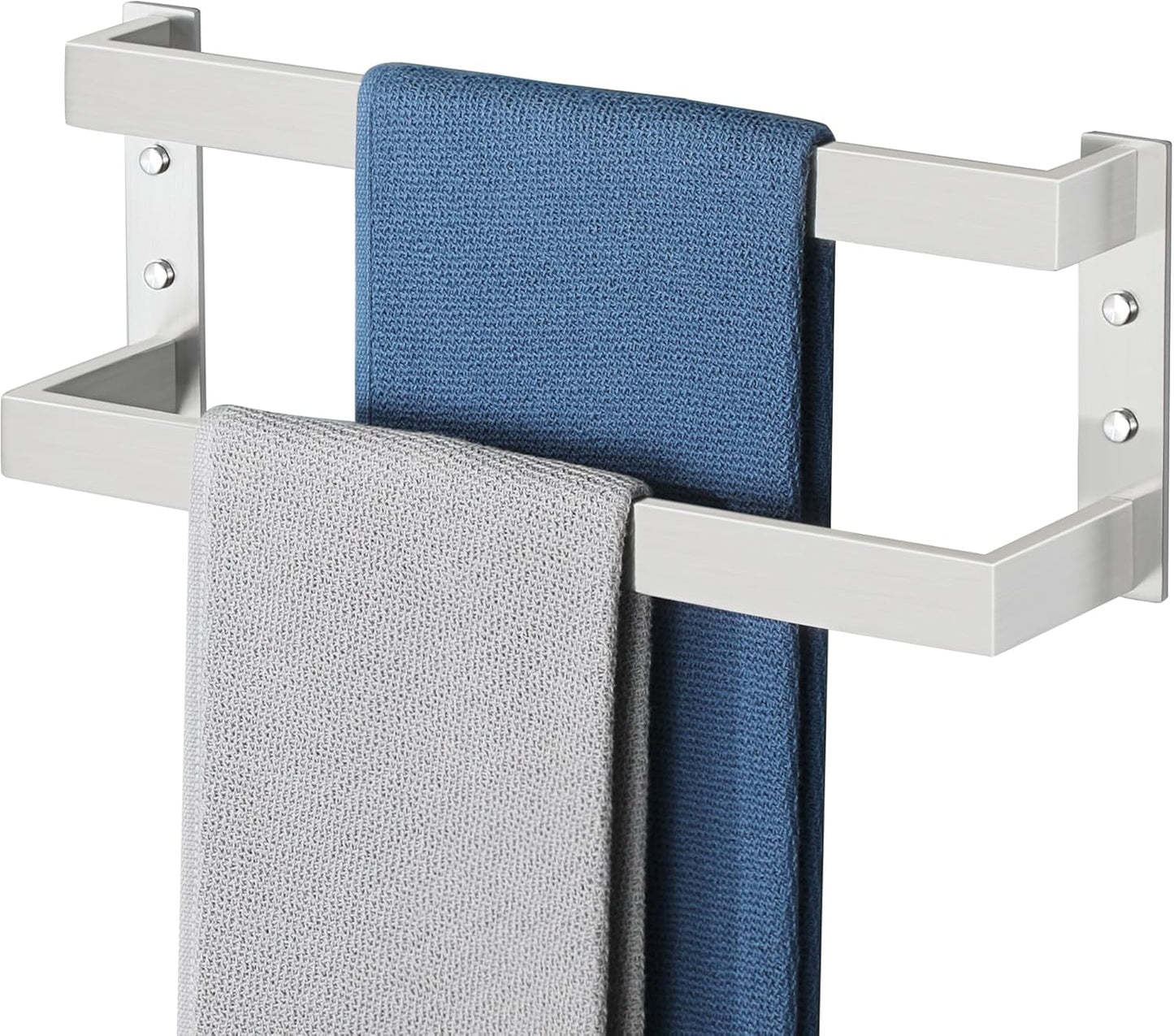 Alise Double-Layer Towel Bar - Modern Brushed Nickel Towel Rack