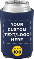Custom Collapsible Beer Can Coolers 4mm Set of 100 - Personalized Navy