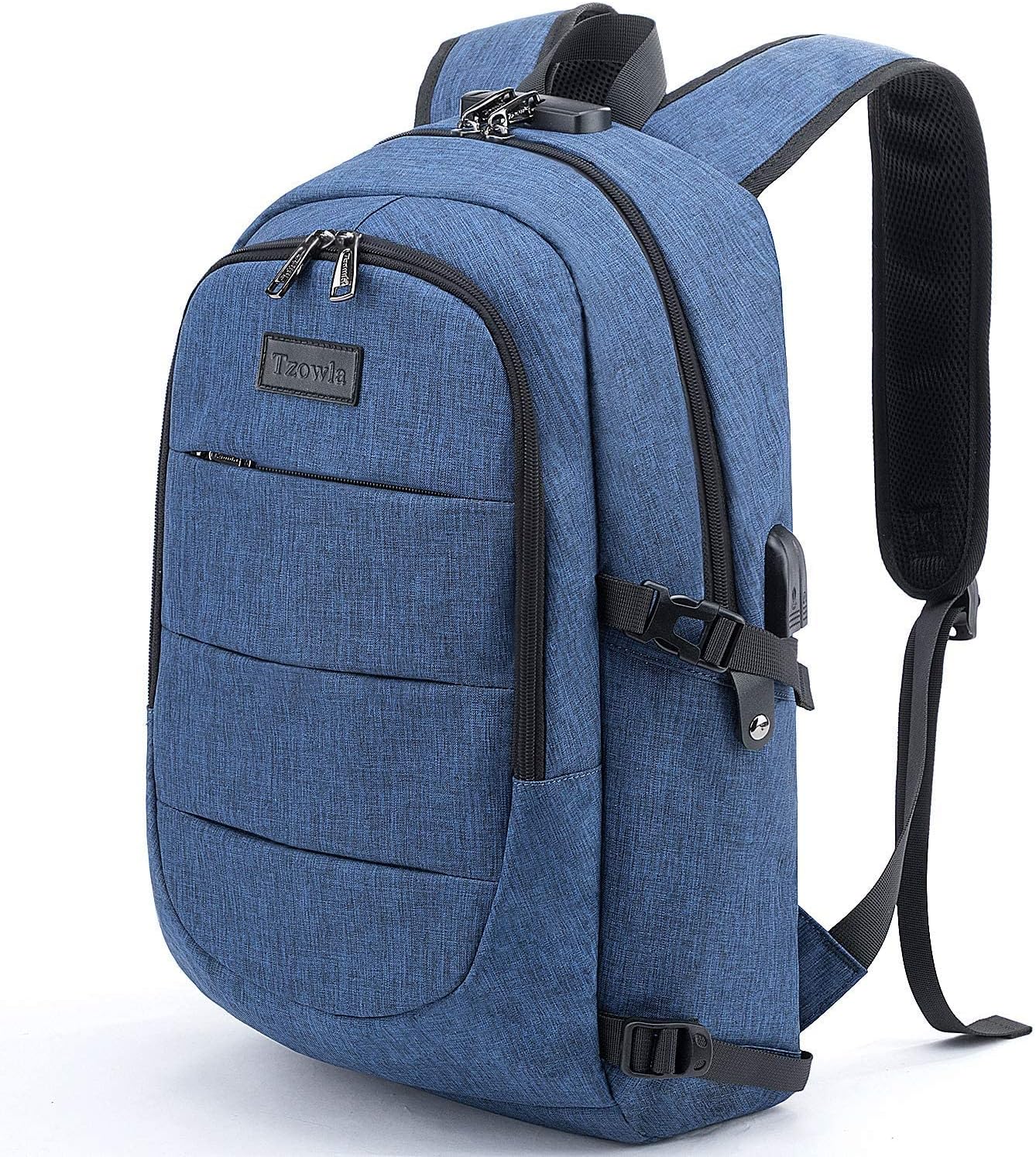 Tzowla Business Laptop Backpack with USB Charging Port and Lock