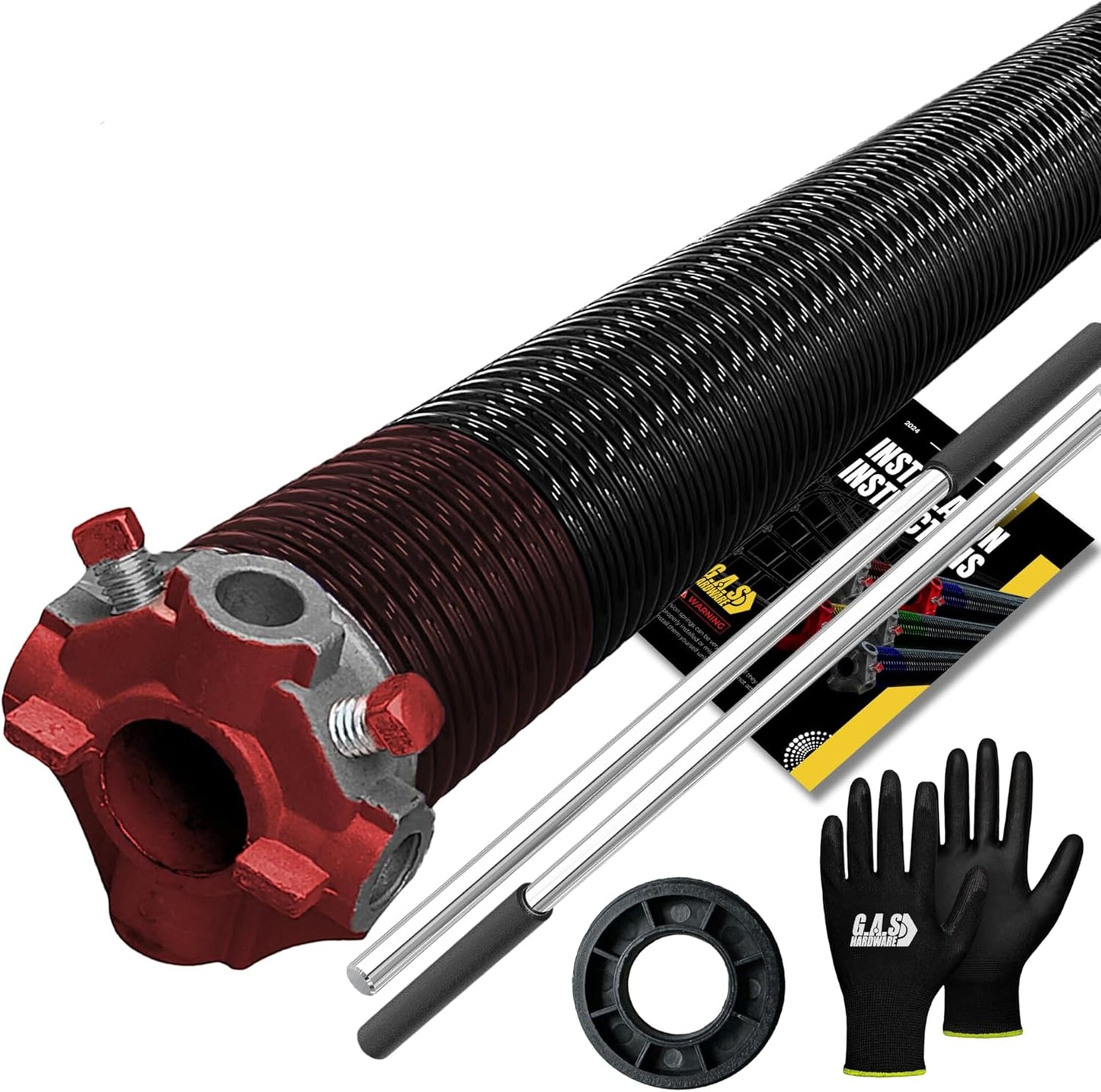 Garage Door Torsion Spring 234x2x25 with Winding Bars and Gloves