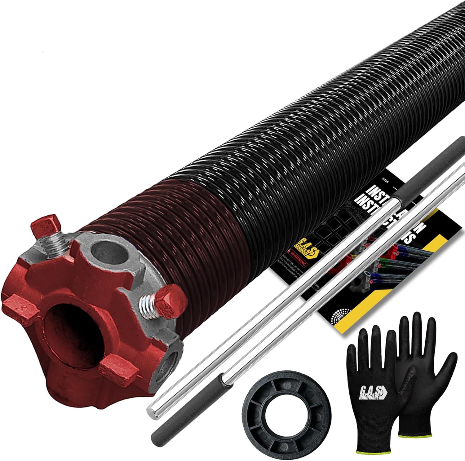Garage Door Torsion Spring 234x2x25 with Winding Bars and Gloves
