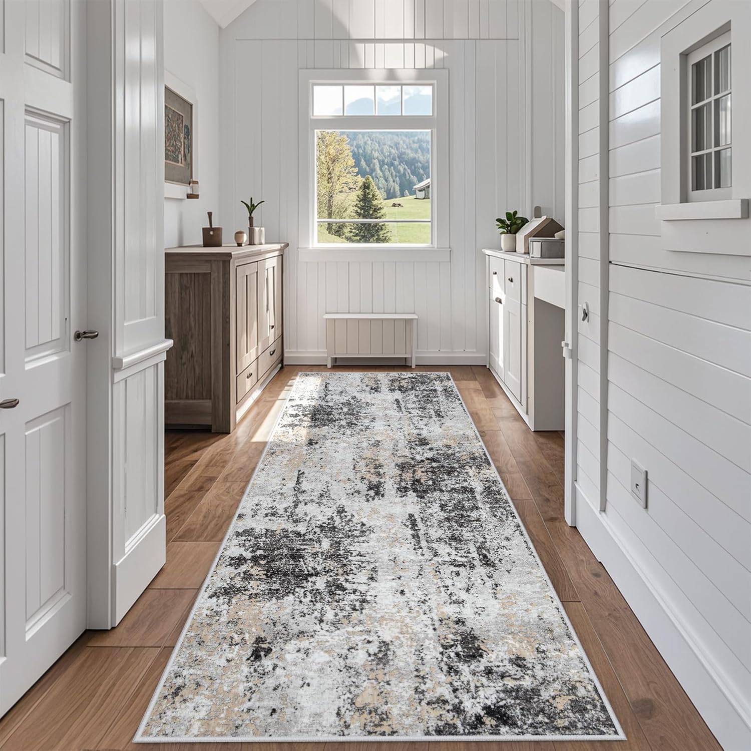 Runner Rug for Hallways Kitchen 2ft 6inx8ft Non Slip Soft Durable