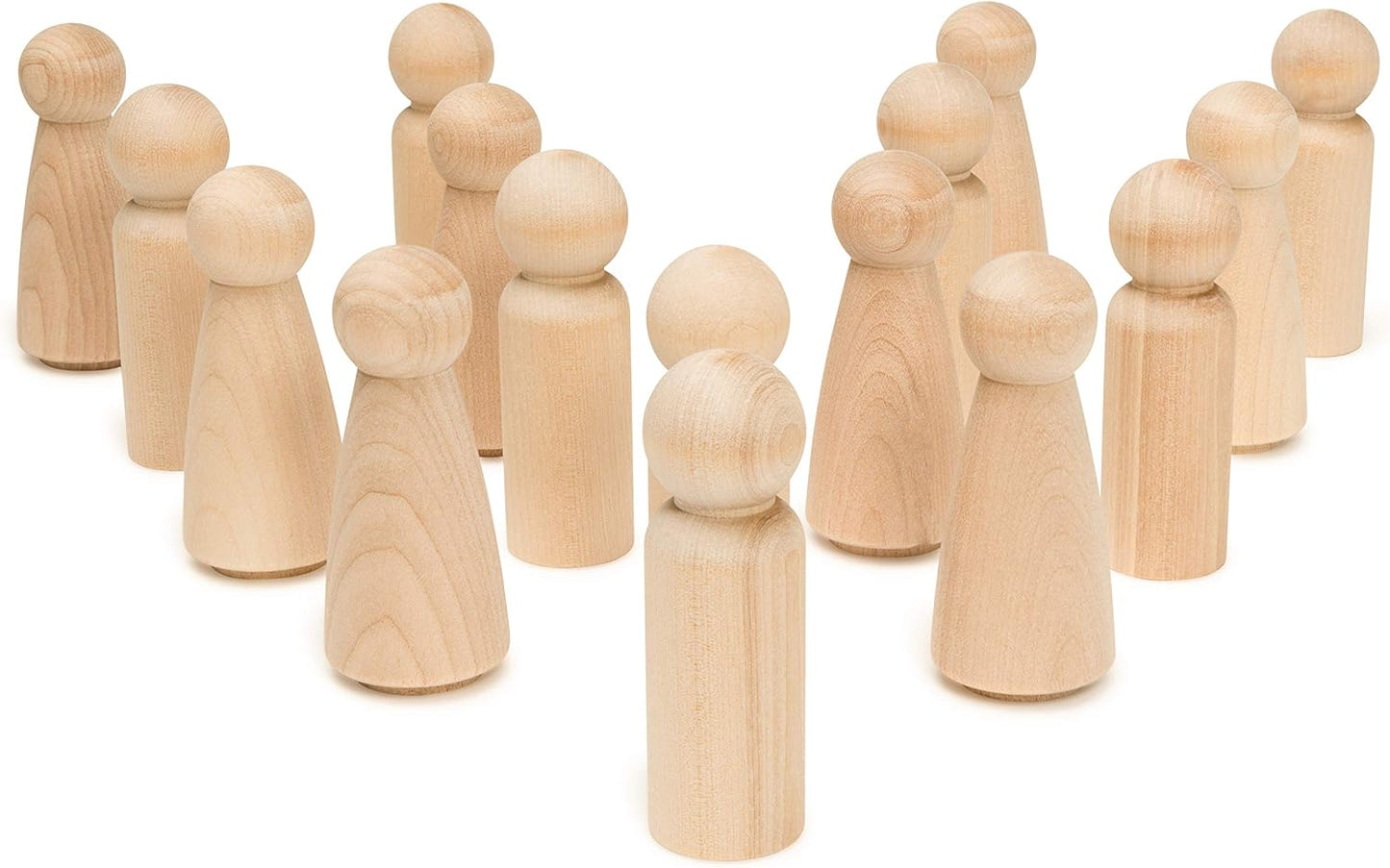 Wooden Peg Dolls Set for Creative Play and Wedding Cake Toppers