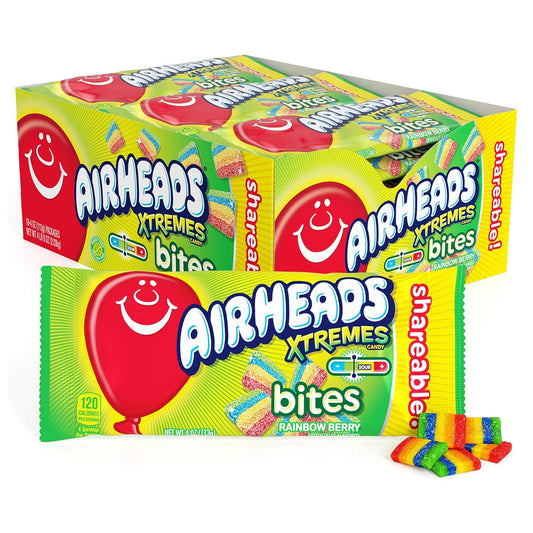 Airheads Xtremes Bites Rainbow Berry Sweetly Sour Candy Treats