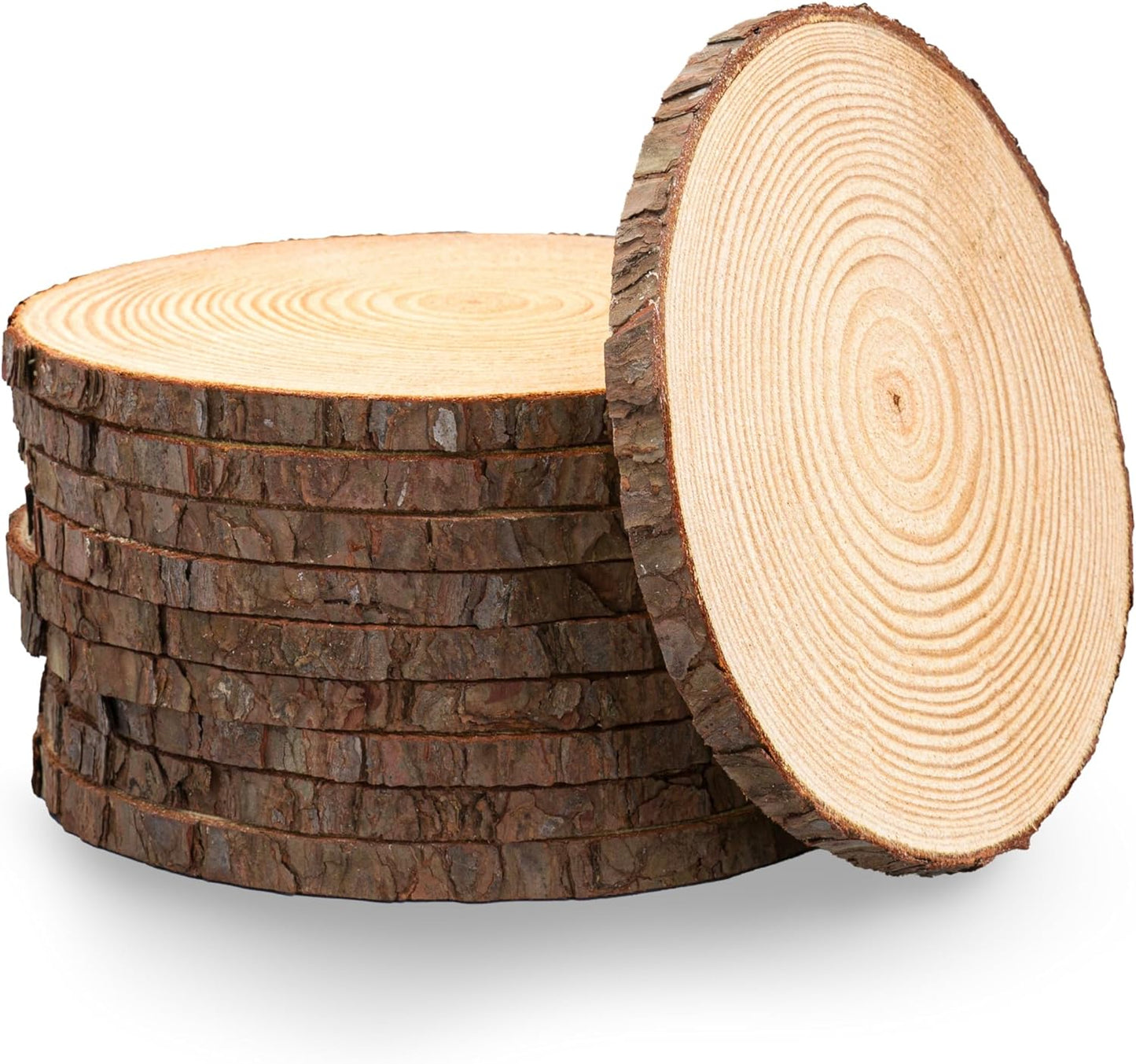 Set of 10 Wood Slices for Centerpieces - Perfect for Events