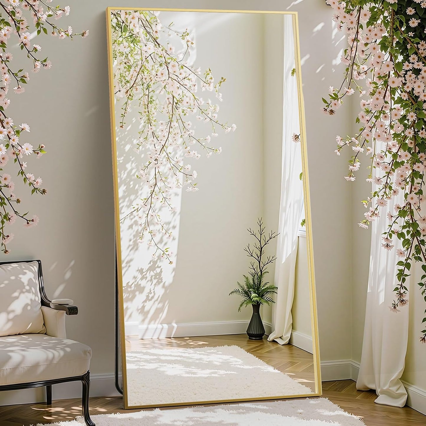 DUMOS Full Length Mirror with Stand for Modern Home Decor