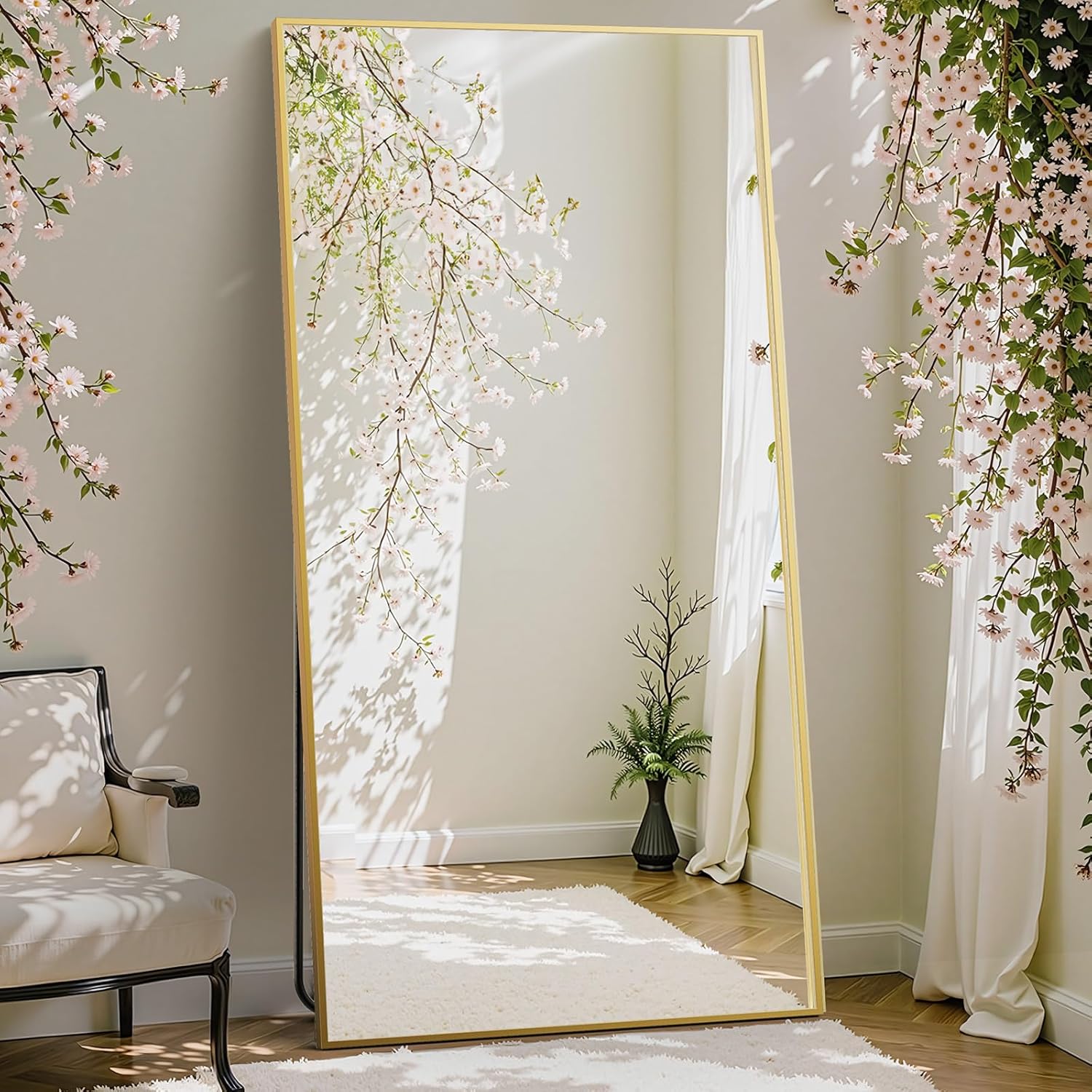 DUMOS Full Length Mirror with Stand for Modern Home Decor