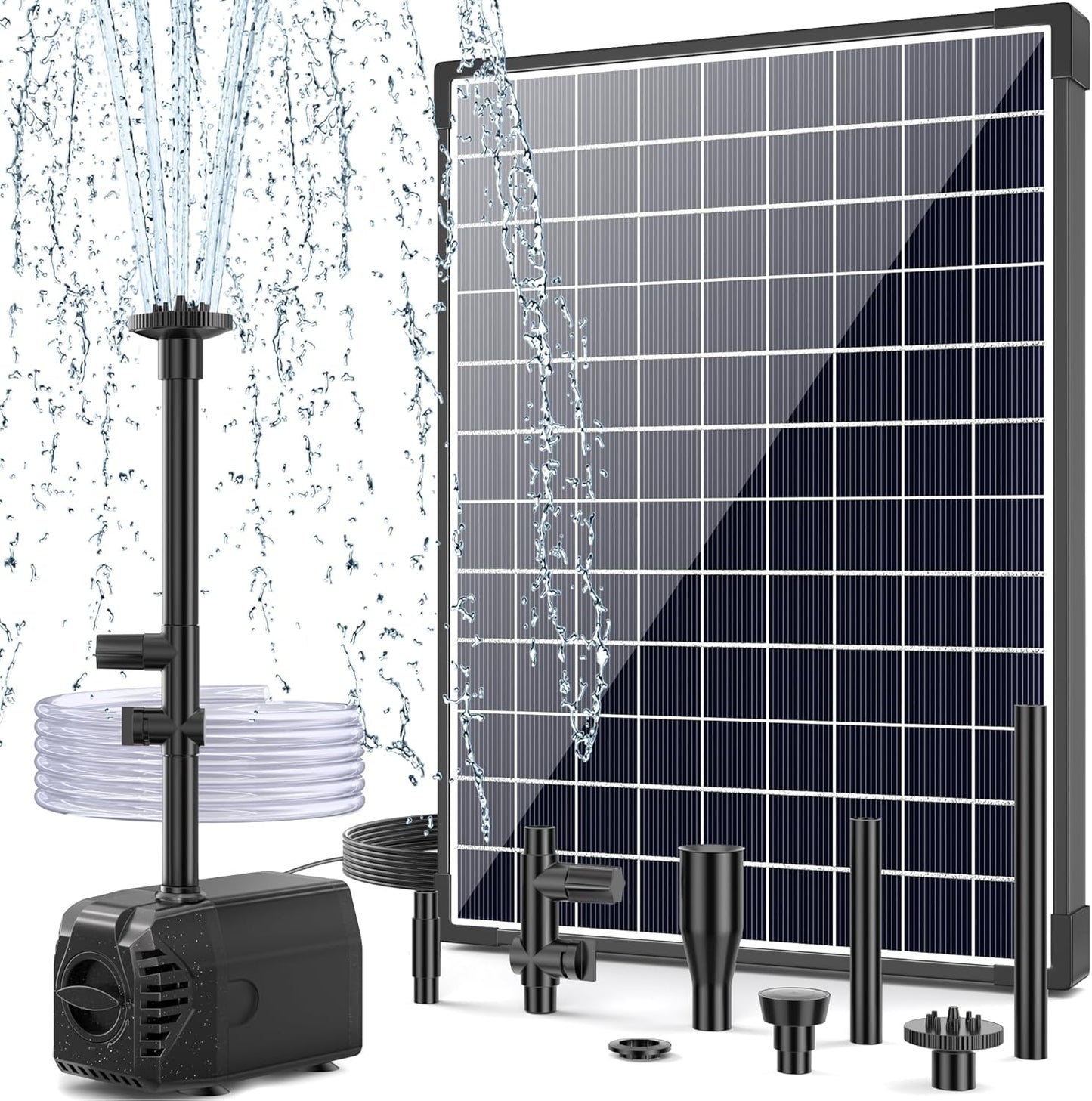 POPOSOAP 25W Solar Fountain Pump for Ponds and Waterfalls