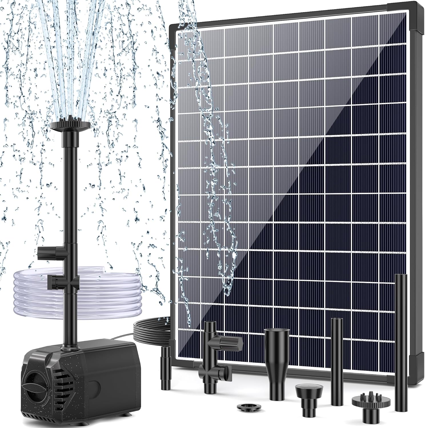 POPOSOAP 25W Solar Fountain Pump for Ponds and Waterfalls