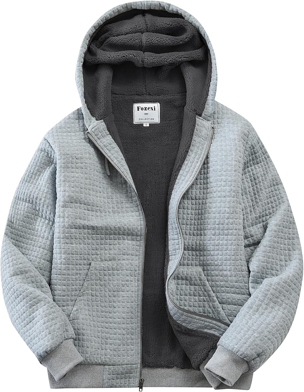 Men's Fleece Heavyweight Full Zip Hoodie Sweatshirt Jacket