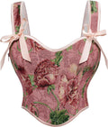 Scarlet Darkness Floral Corset Top Sweetheart Neckline - Versatile Fit