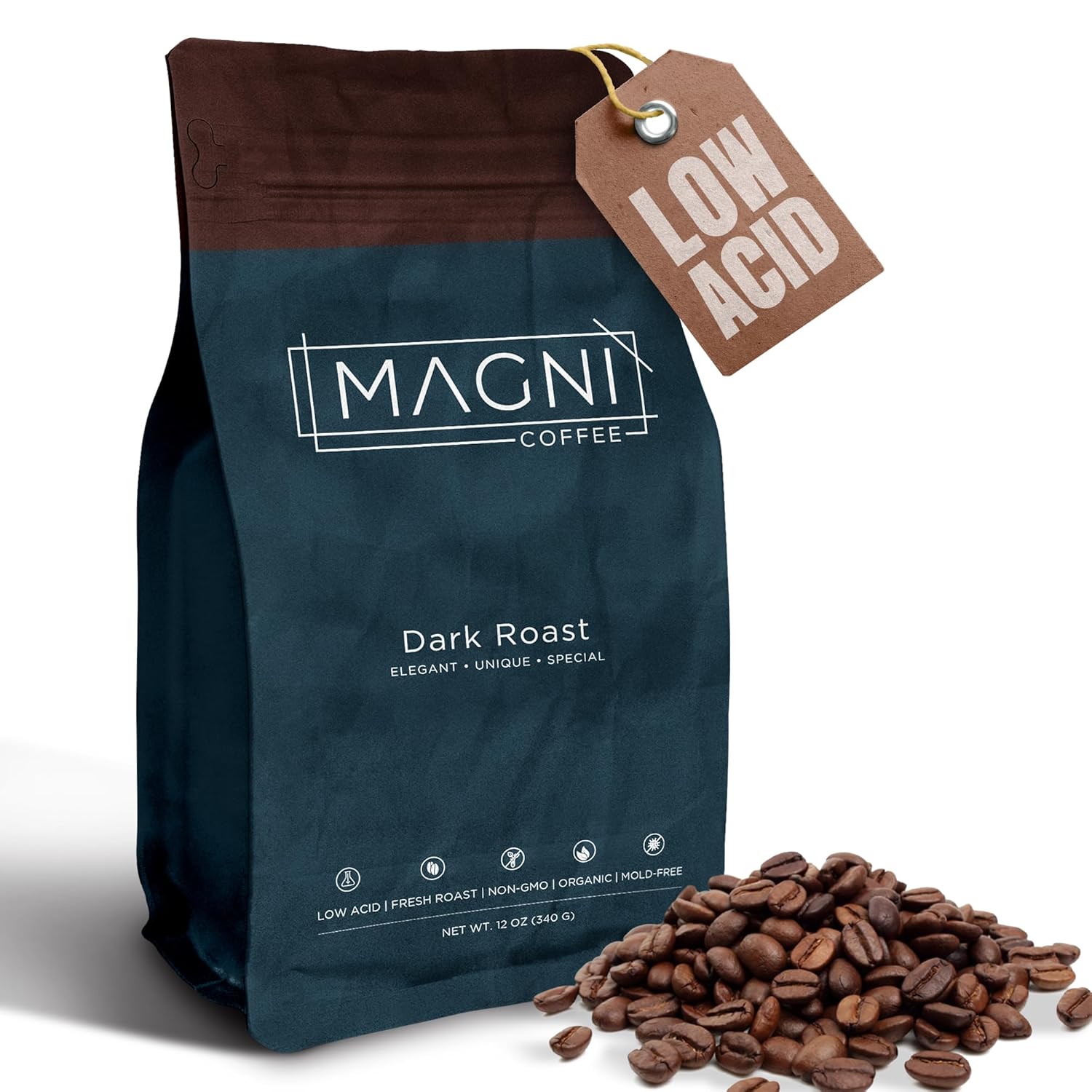 Organic Low Acid Dark Roast Coffee - 12 Oz