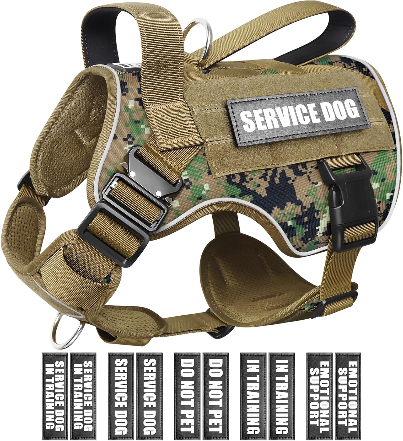 WINSEE Tactical Dog Harness for Large Dogs with MOLLE System