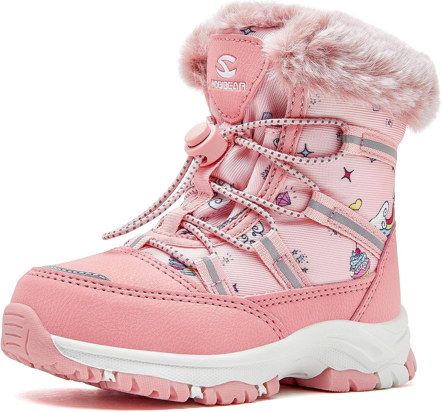 HOBIBEAR Boys Girls Toddler Snow Boots Waterproof Slip Resistant