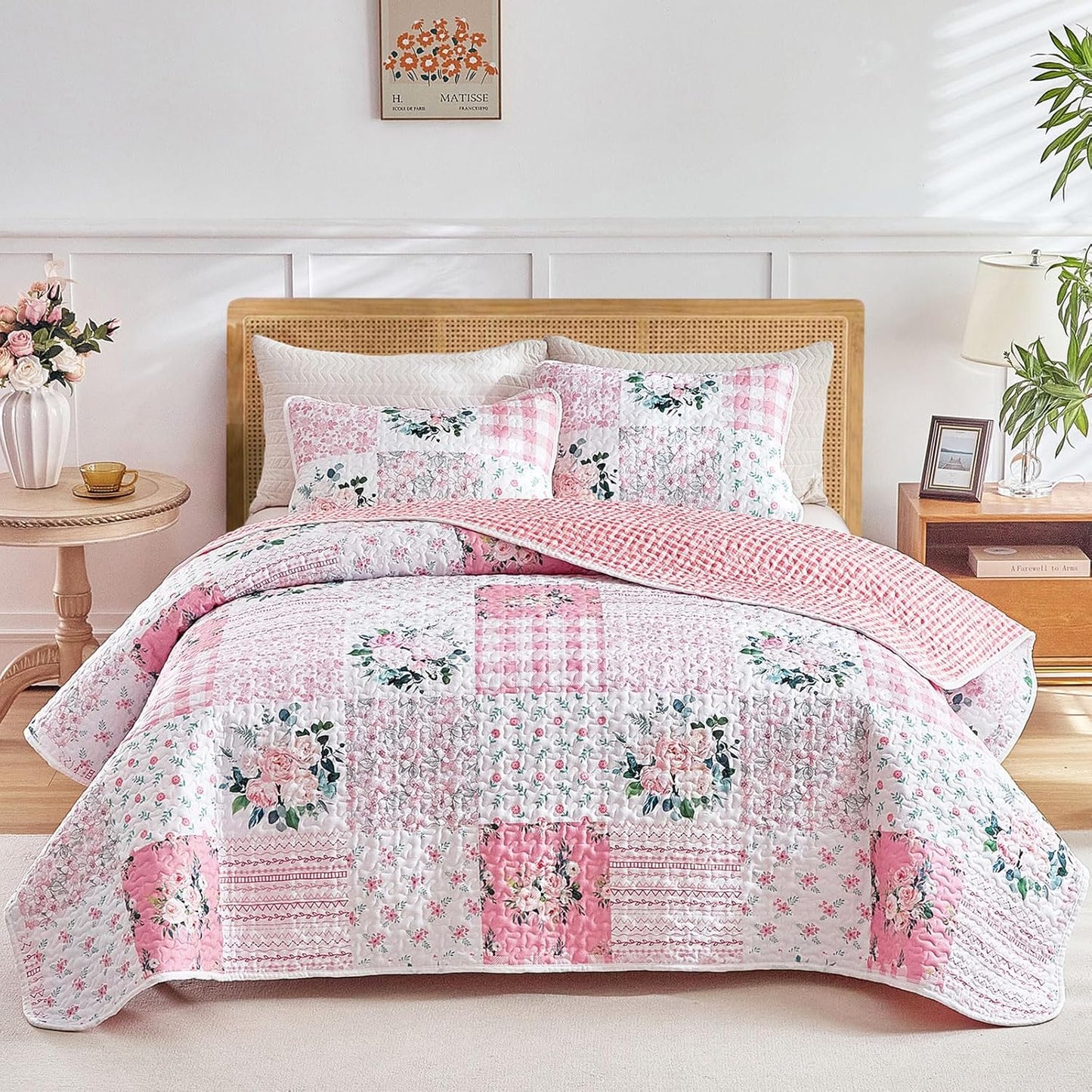 Joyreap Floral Patchwork Quilt Set King - Soft n Cozy Design