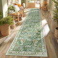 Washable Runner Rug 2x12 Floral Non Slip Boho Hallway Runner - Low