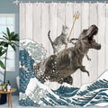 Funny Cat Shower Curtain 70x70 in - Colorful Farmhouse Bathroom Decor