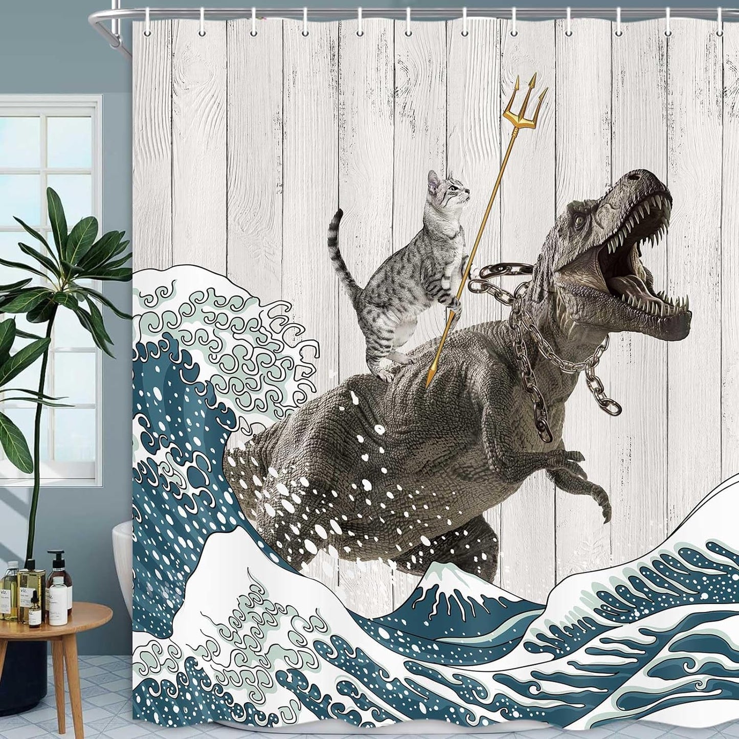 Boziqr Funny Cat Shower Curtain - Adorable Kids Decor