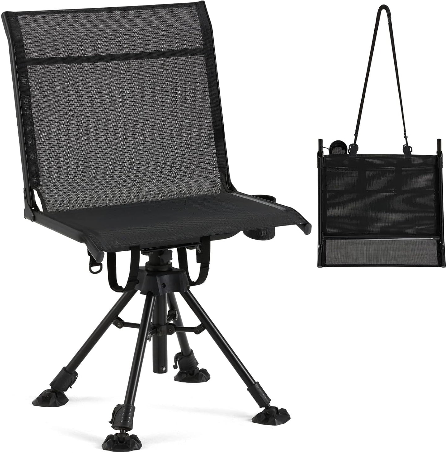 Lightweight Foldable Hunting Chair with 360 Swivel Design