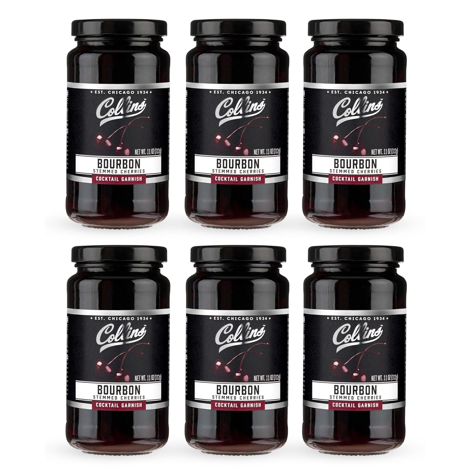 Collins Bourbon Cocktail Cherries for Manhattans and More