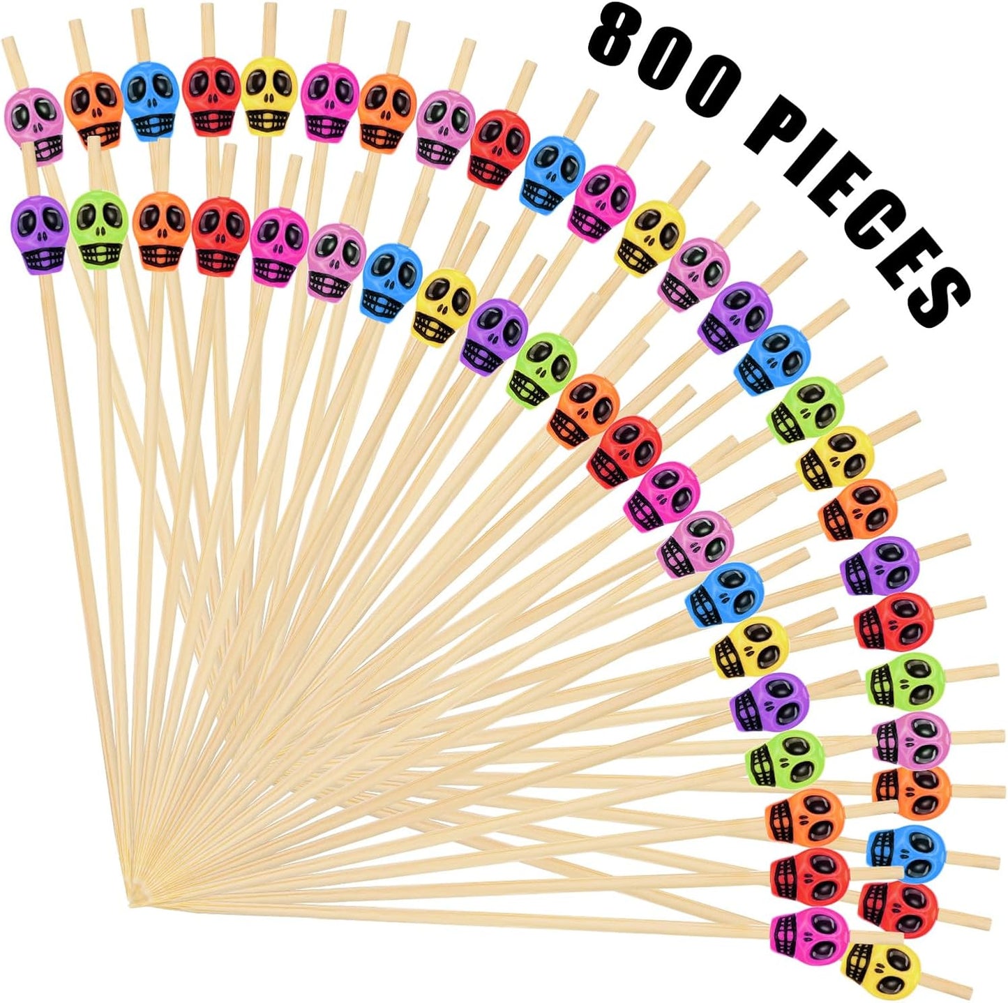 800 Skull Cocktail Picks - Fancy Party Decor