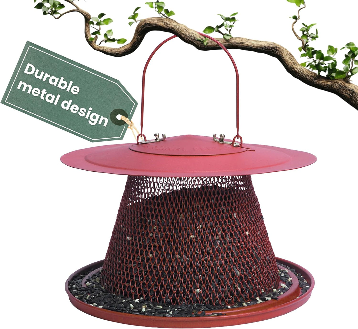 Durable Wild Bird Feeder with 2.5 lb Seed Capacity for Outdoors