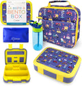 Bento Box Insulated Lunch Bag Set for Kids - 5 Compartments, Ice Pack