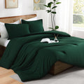 Andency Dark Green Super King Comforter Set - Oversized Soft