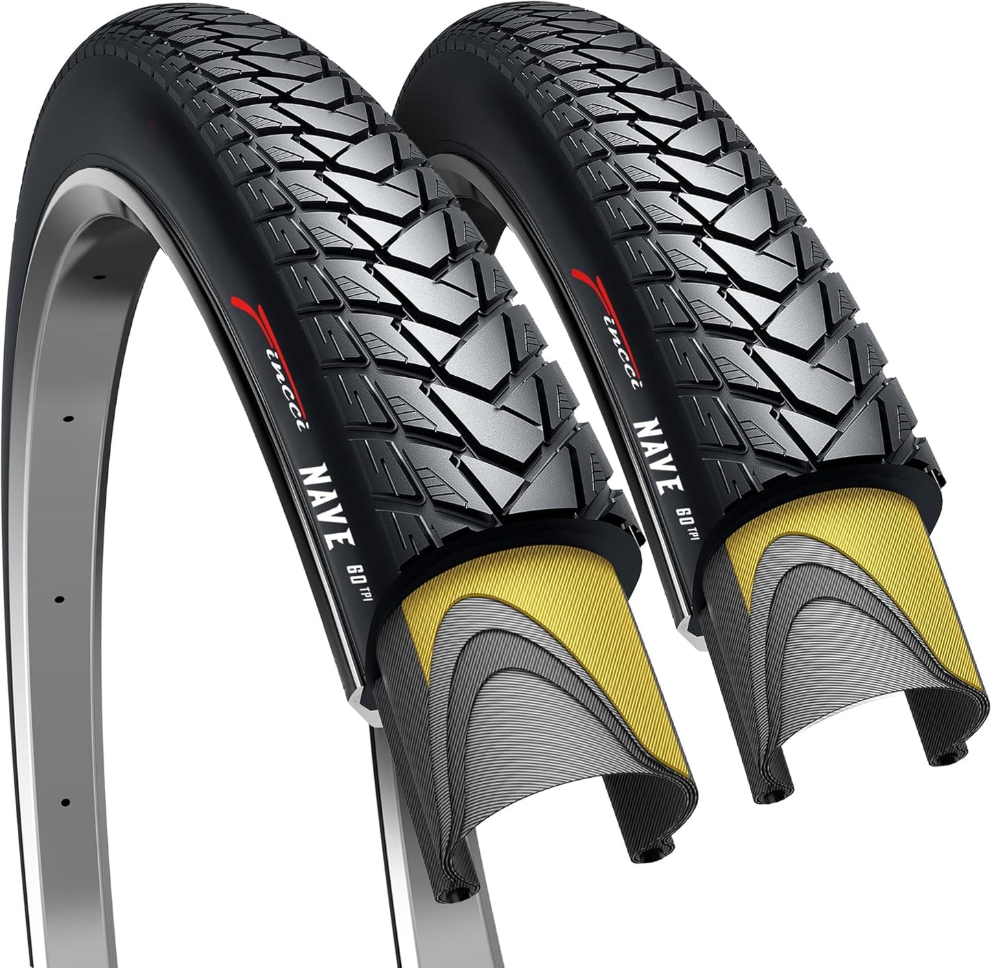 Fincci 700x35c Foldable City Commuter Tires for Bikes