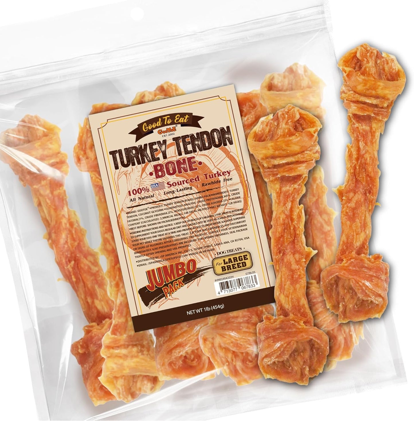 Gootoe Turkey Tendons for Dogs - All-Natural Chew Treats