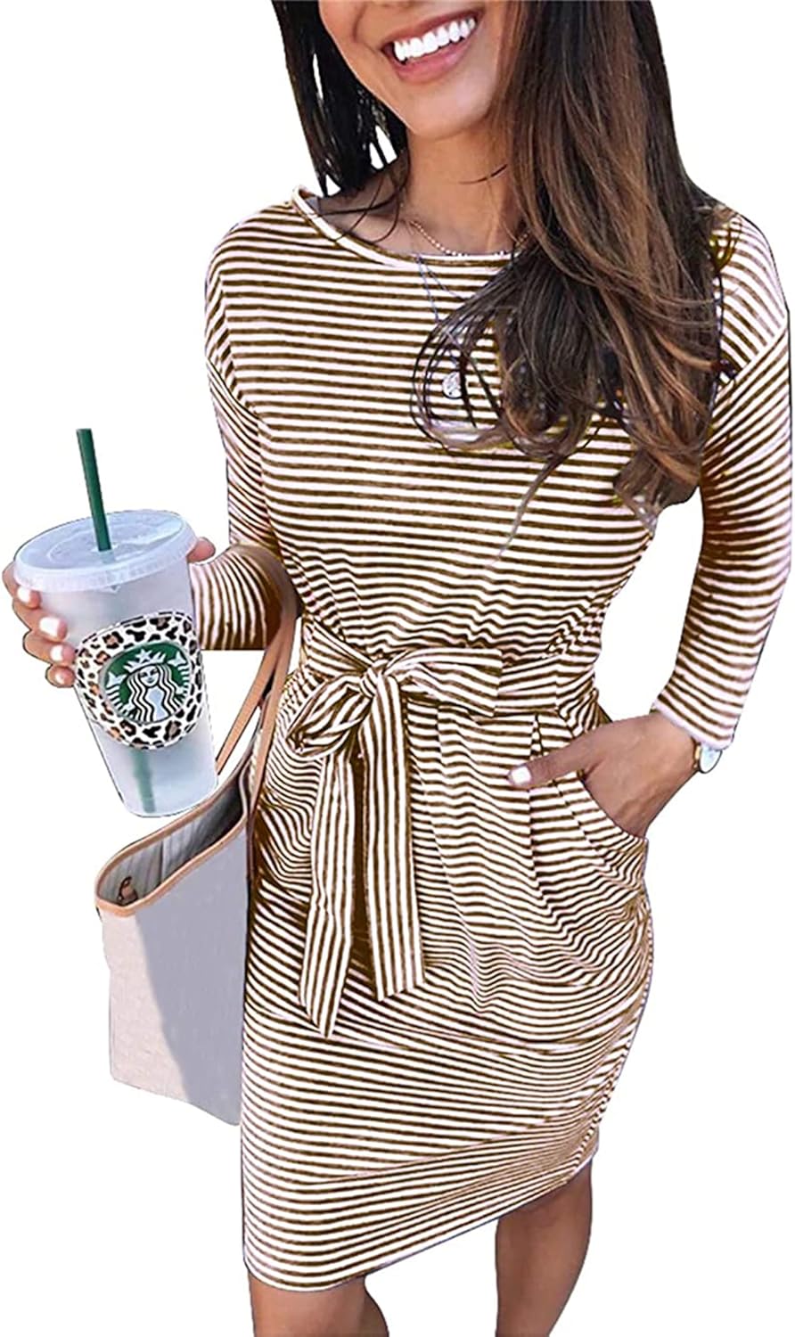 PRETTYGARDEN Women's Fall Bodycon Party Dress with Pockets