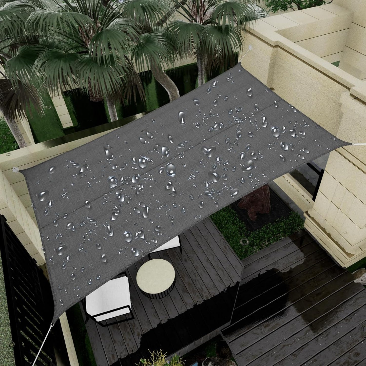 Waterproof Sun Shade Sail 12ft x 16ft for Outdoor Patio Use