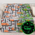 Glow-in-the-Dark Excavator Truck Plush Blanket - Perfect Gift for Boys 1-10 Yrs - Jekeno