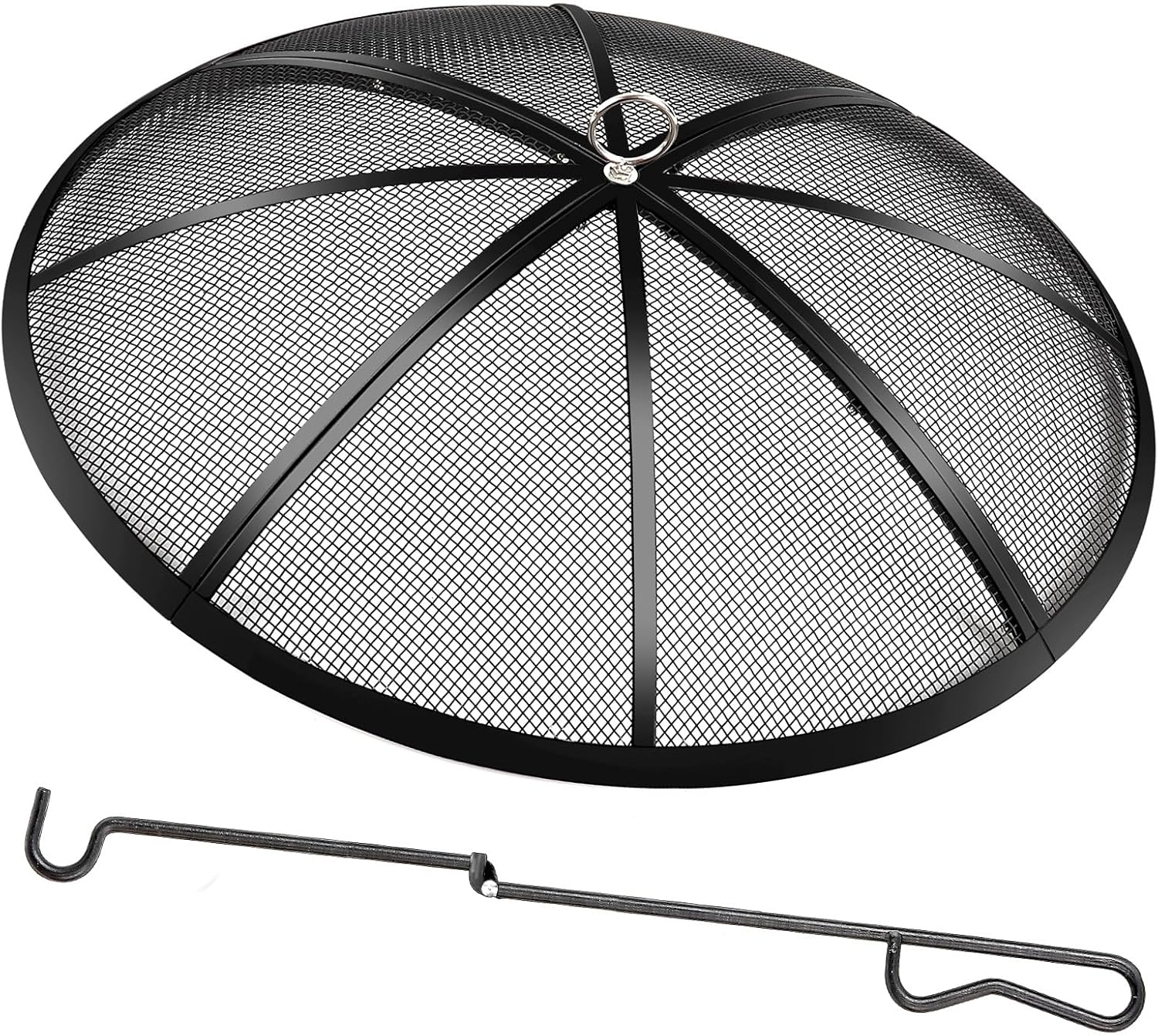 30 Inch Fire Pit Spark Screen with Handle for Safe Outdoor Use