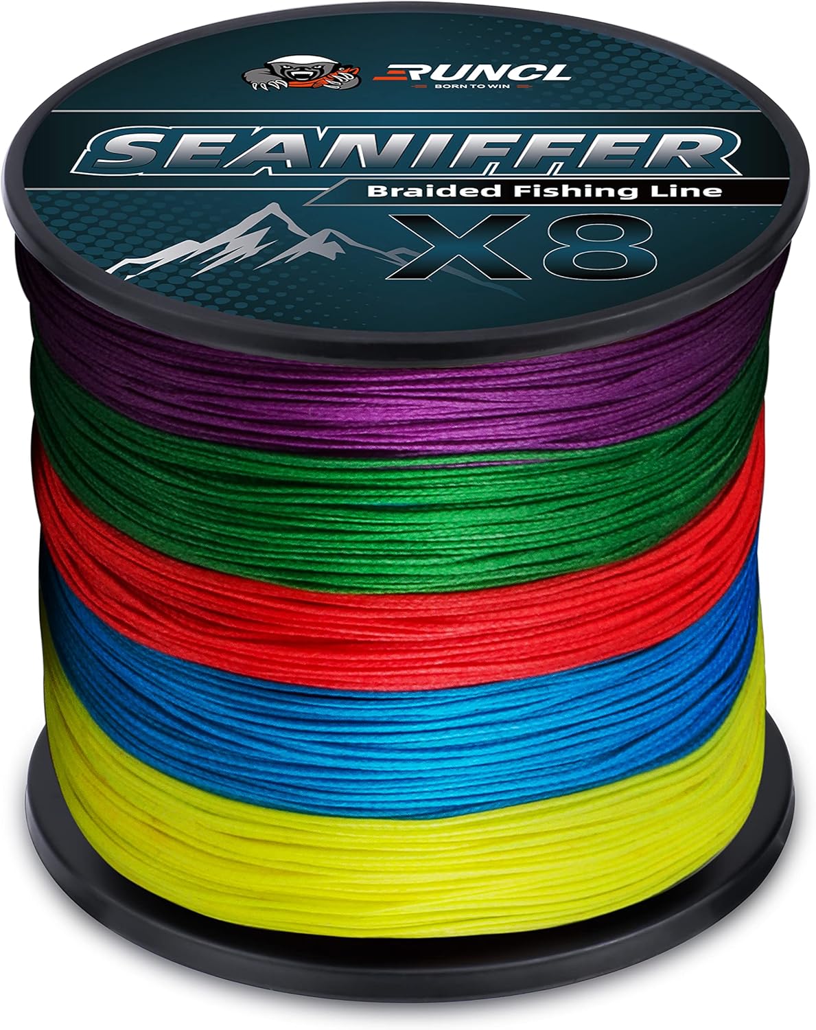 RUNCL X8 Braided Fishing Line: No Stretch, Hi-Vis, 200 lb, Christmas Gift