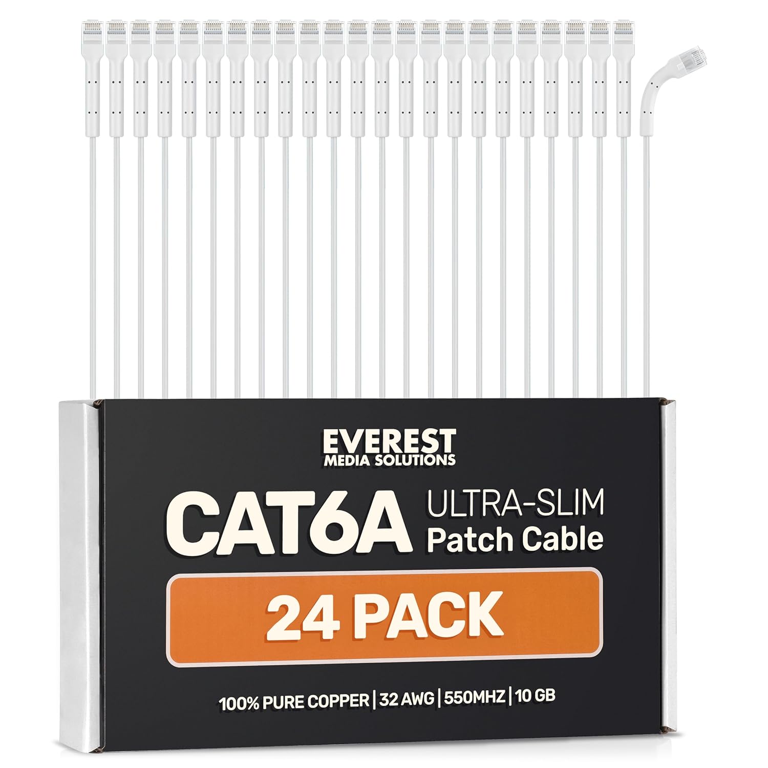 Everest Ultra Slim Cat6a Ethernet Patch Cables for High-Speed Use