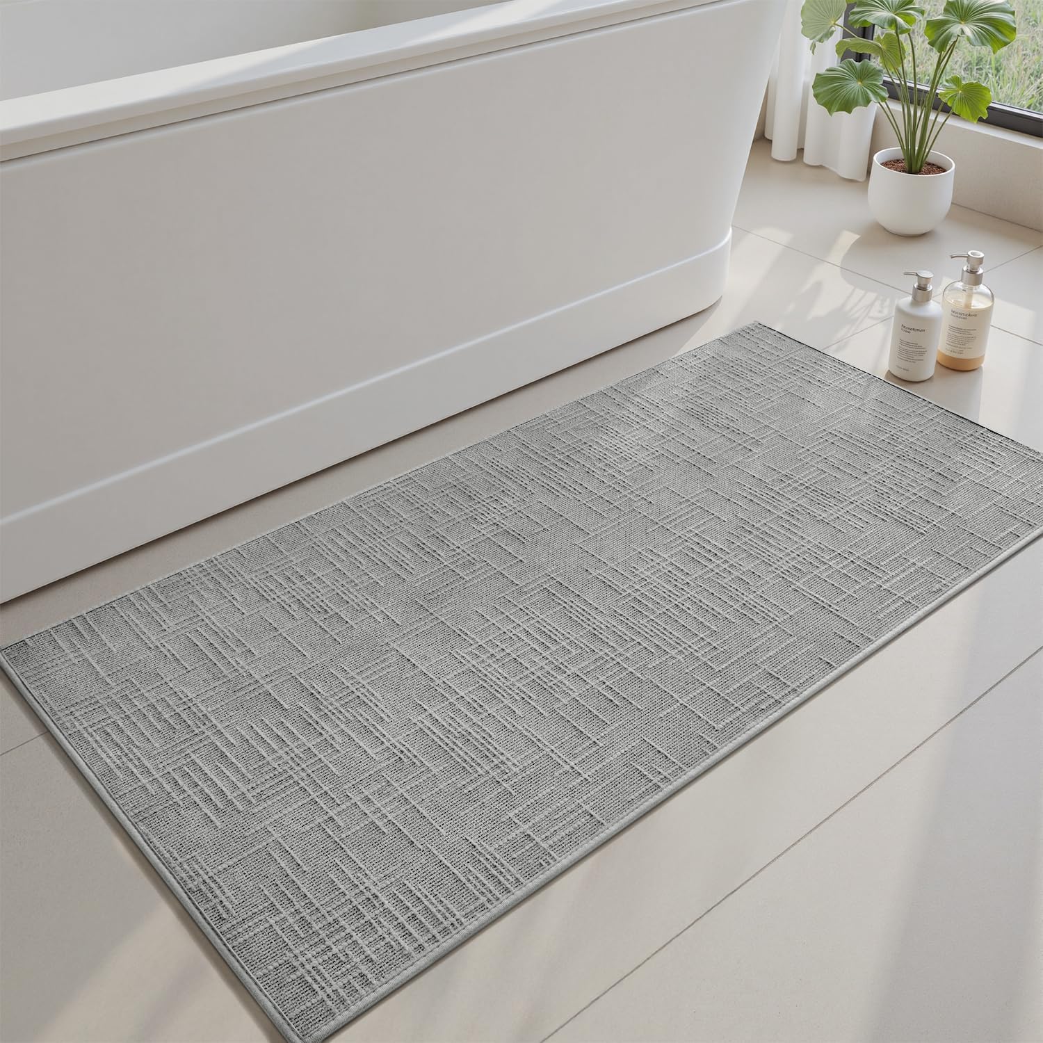 AMOAMI Bath Mat Non Slip Super Absorbent Quick Dry