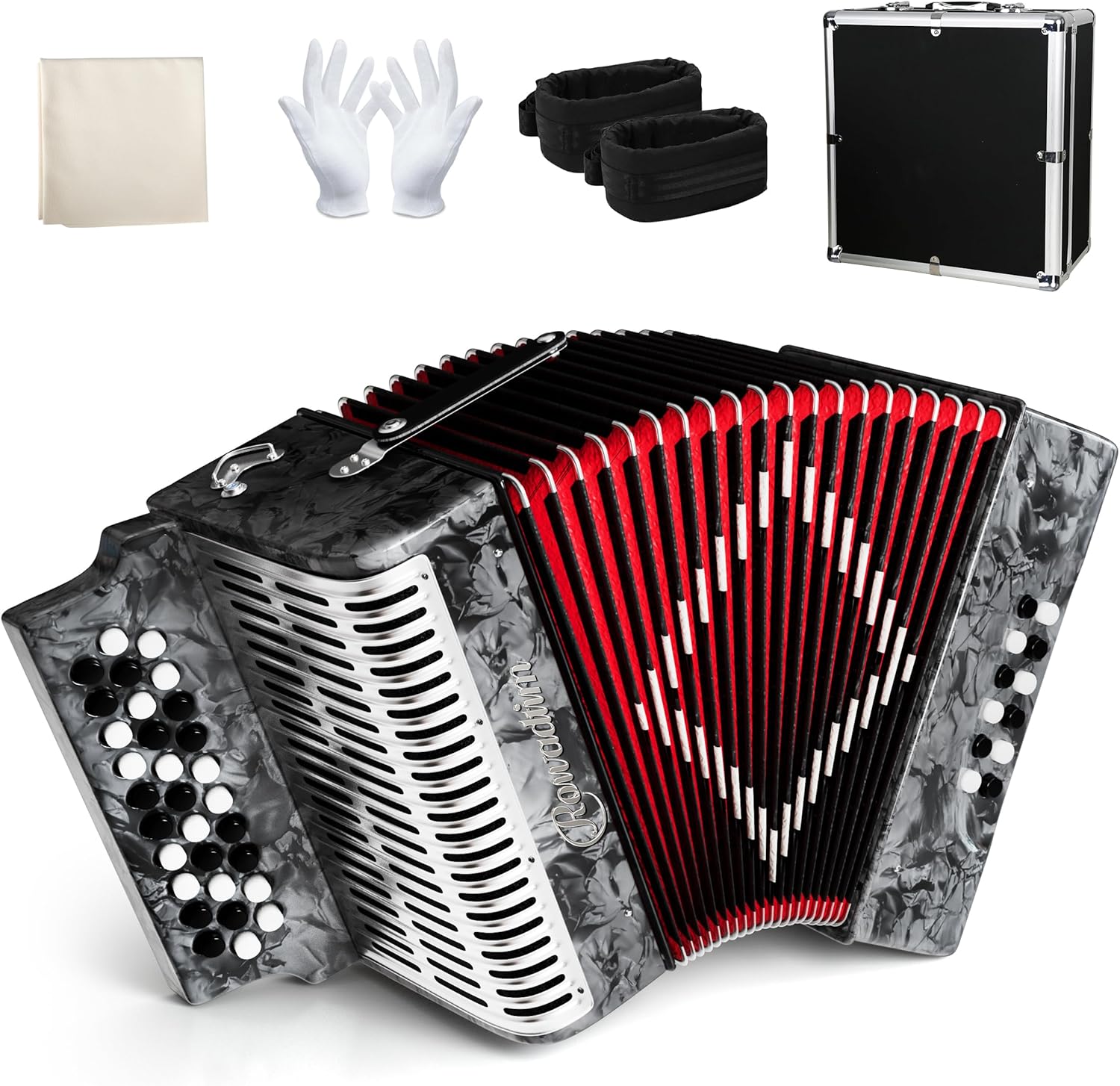 31-Key Diatonic Accordion with 12 Bass Buttons for All Levels