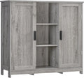 Iwell Storage Cabinet with 2 Doors and 4 Adjustable Shelves - Rustic