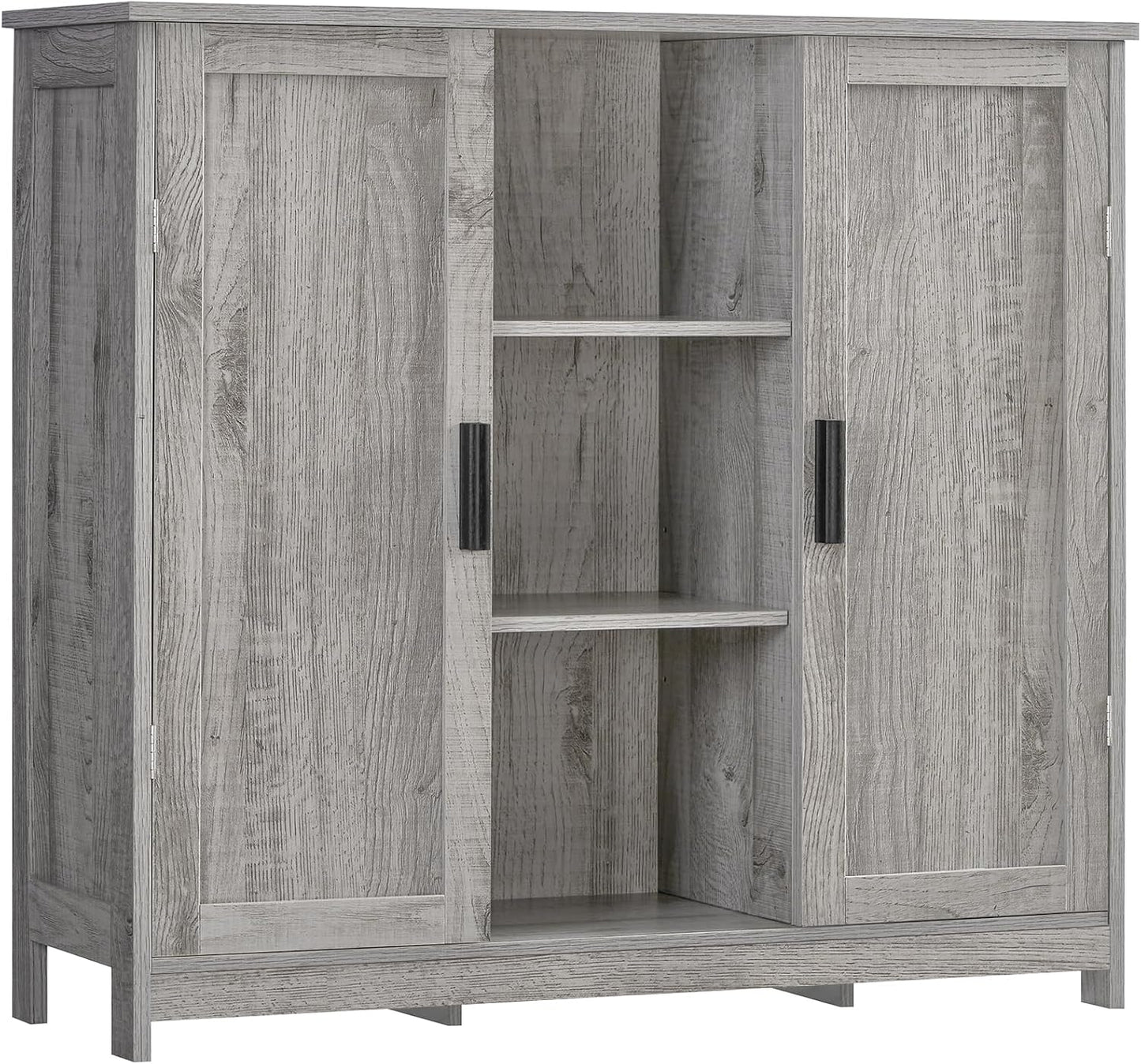 Iwell Storage Cabinet with 2 Doors and 4 Adjustable Shelves