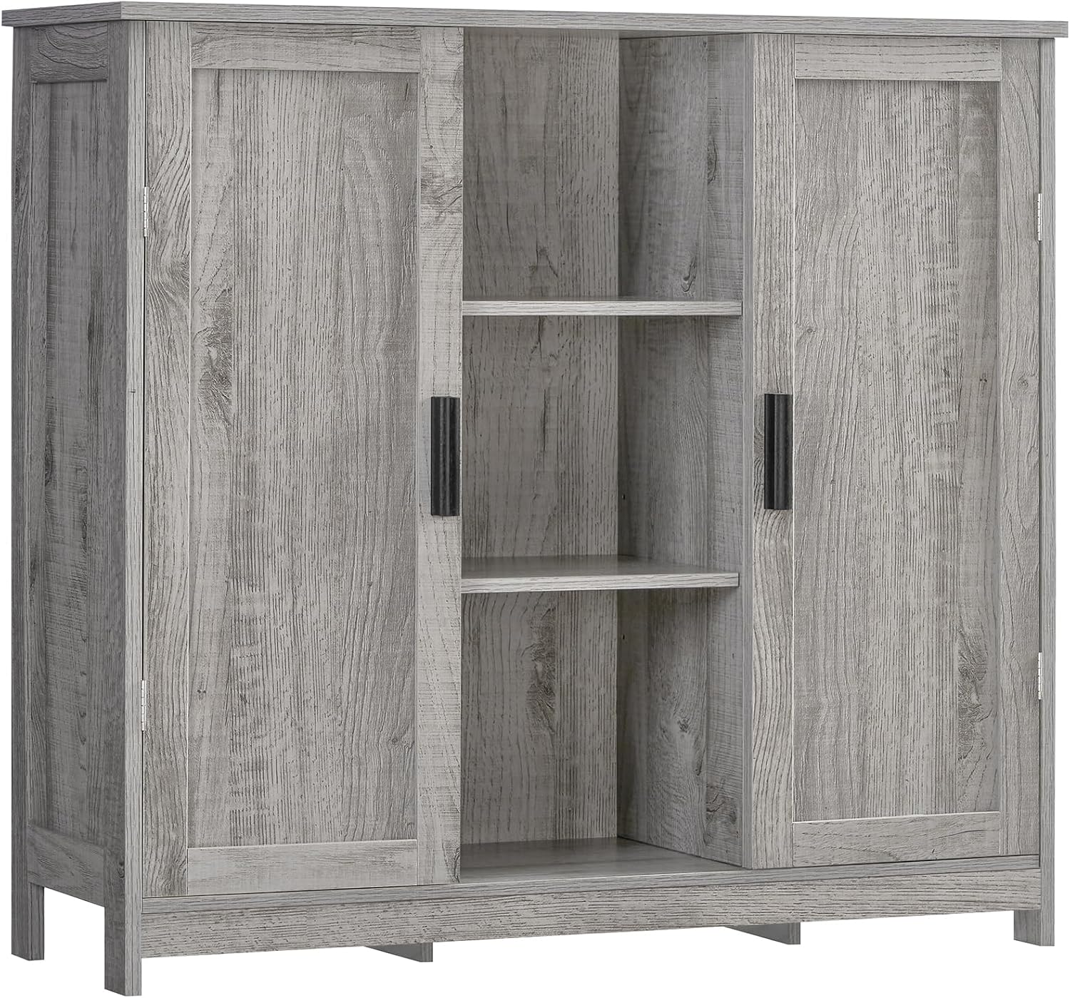 Iwell Storage Cabinet with 2 Doors and 4 Adjustable Shelves
