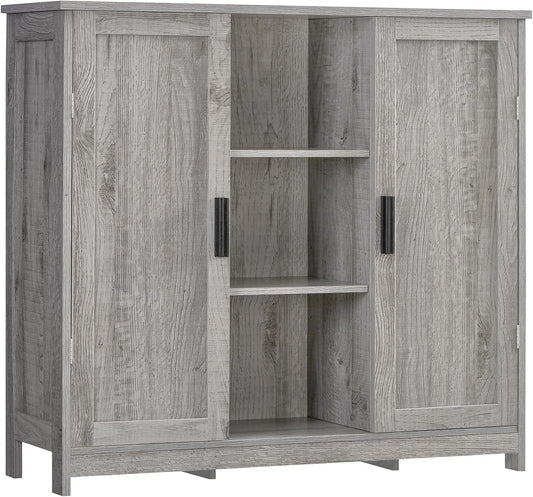 Iwell Storage Cabinet with 2 Doors and 4 Adjustable Shelves