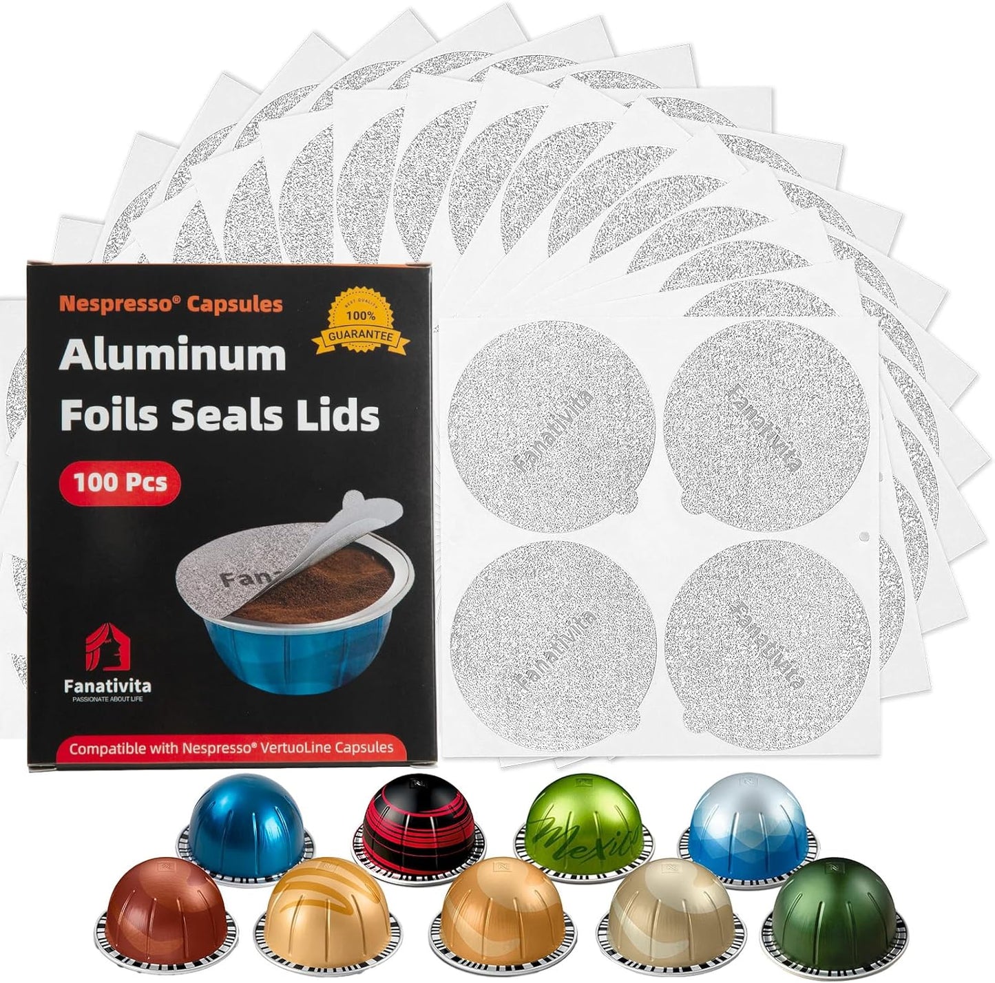 100Pcs Universal Aluminum Foil Seal Lids - Fresh Nespresso Coffee!