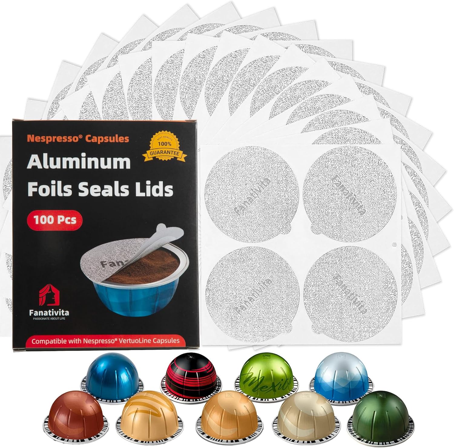 100Pcs Universal Aluminum Foil Seal Lids - Fresh Nespresso Coffee!