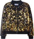 Girls Ombre Sequin Bomber Jacket Long Sleeve - Lightweight Sparkle