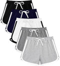 Girls Cotton Athletic Shorts 5 Pack - Comfortable Summer Active Shorts