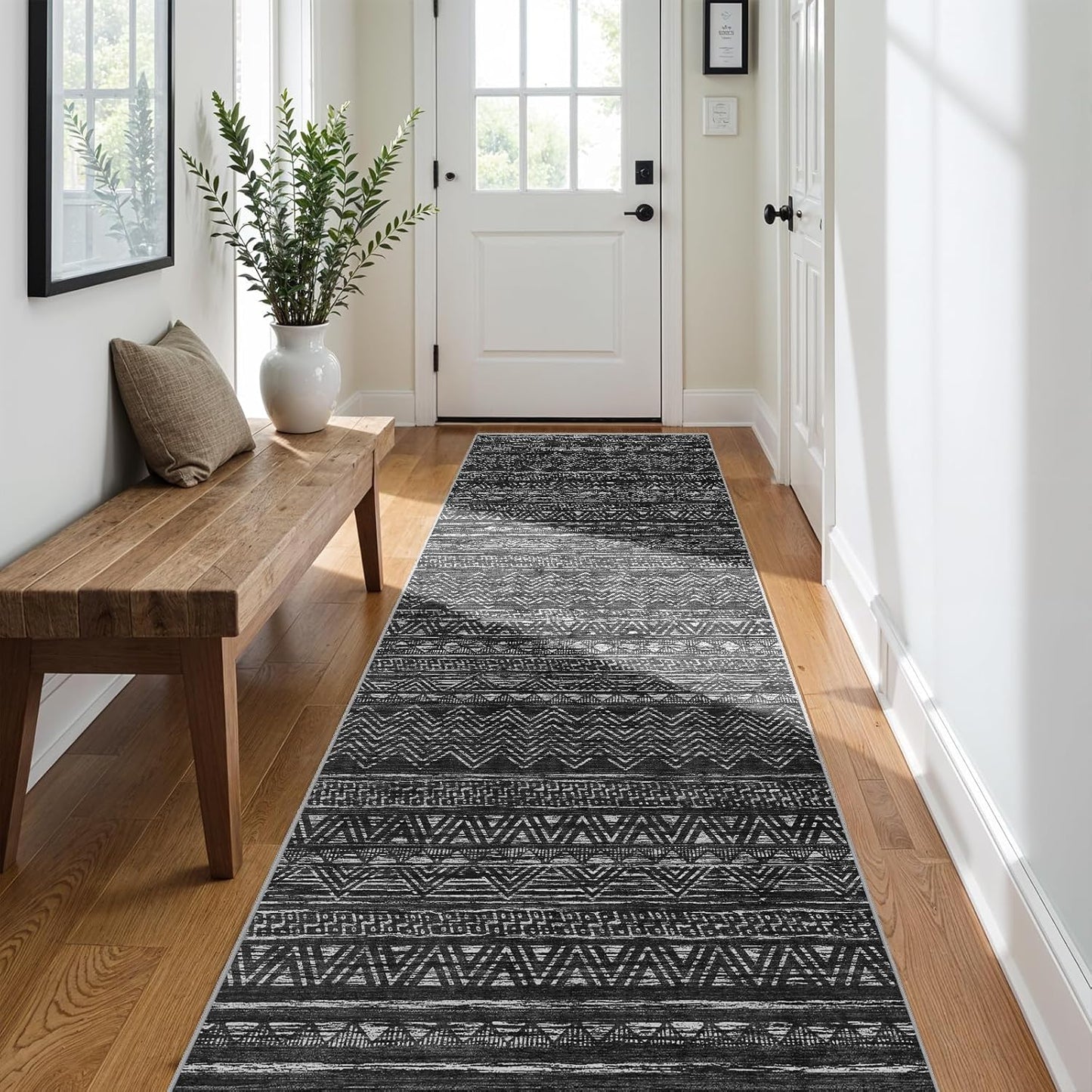 3x10 Washable Hallway Runner Rug - Moroccan Non-Slip Design