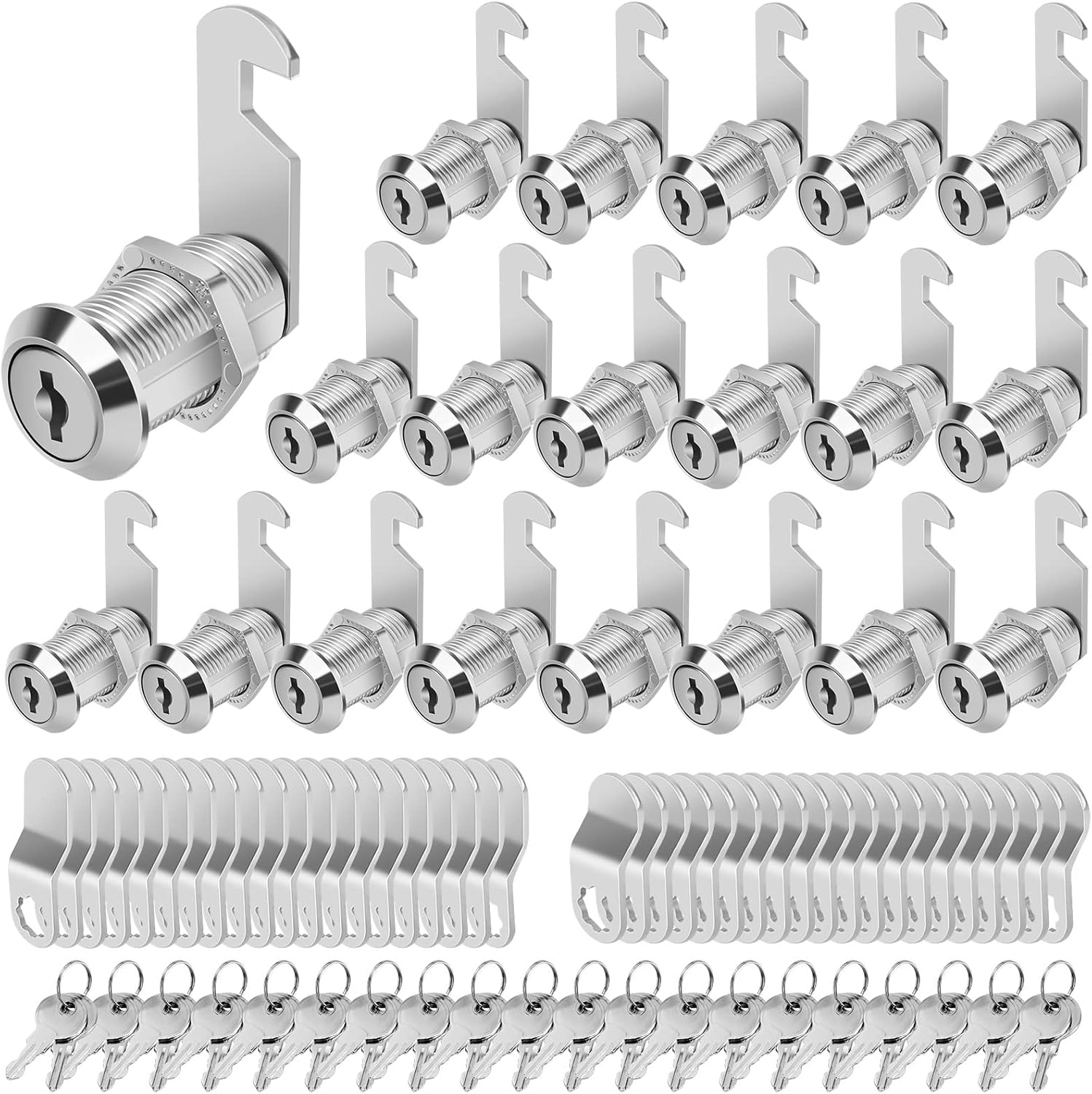 Cabinet Locks with Keys - Durable 1-1/8 Inch Cam Locks Set
